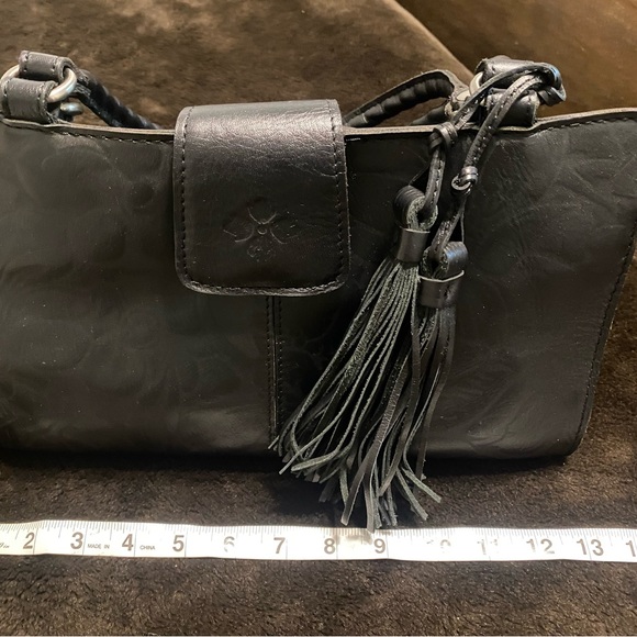 Patricia Nash Black Floral Embossed Shoulder Bag - Picture 9 of 12